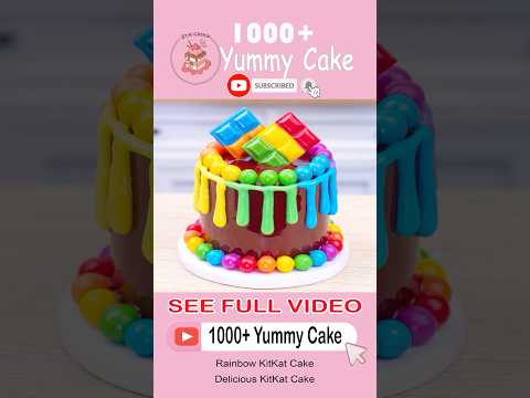 Miniature Rainbow Kitkat Cakes #shorts #trendingshorts #1000yummycake #viralvideo