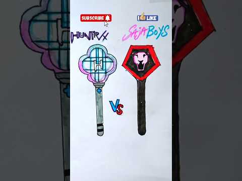Huntrix vs Saja Boys 🩷💜 #art #kpopdemonhunters #viral #subscribe #sajaboys #shorts ❤️
