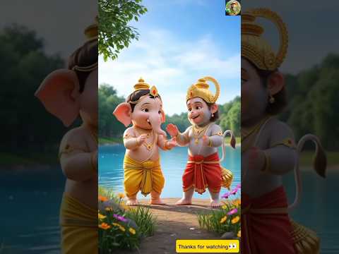 बाल गणेश और बाल हनुमान की मस्ती भरी नाव यात्रा 🚤✨"#jaidmeel #tiktokviral