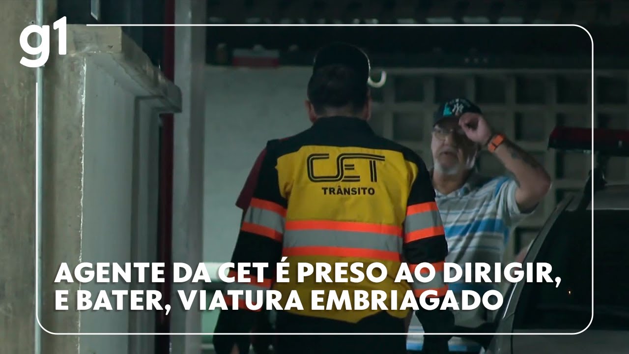 Agente de trânsito é preso em flagrante por estar embriagado e bater viatura em SP #g1