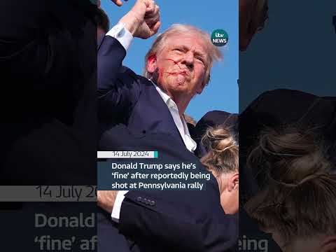 Donald Trump whisked off stage in Pennsylvania after shots reportedly fired #itvnews #news #trump