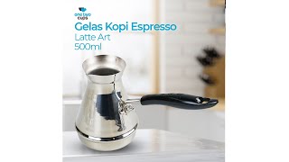 Pratinjau video produk One Two Cups Turkish Coffee Pot Espresso Stainless Steel 500 ml - DF-4009