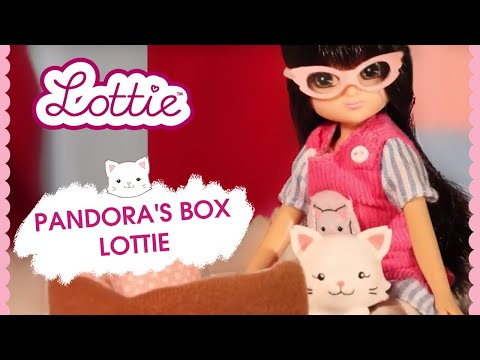 Pandora's Box Lottie doll and Pandora the Persian Cat
