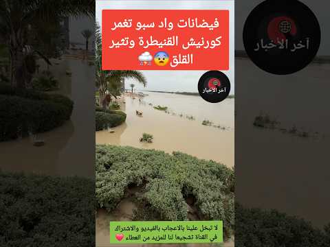 فيضانات واد سبو تغمر كورنيش القنيطرة وتثير القلق😨⛈️ #فيضانات_المغرب