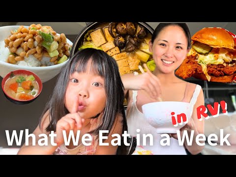 What We Eat in a Week | Japanese Van Life Family Traveling in the US