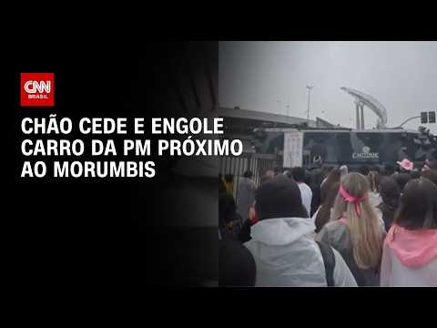 Show do Harry Styles: Chão cede e engole carro da PM próximo ao Morumbis | CNN 360°