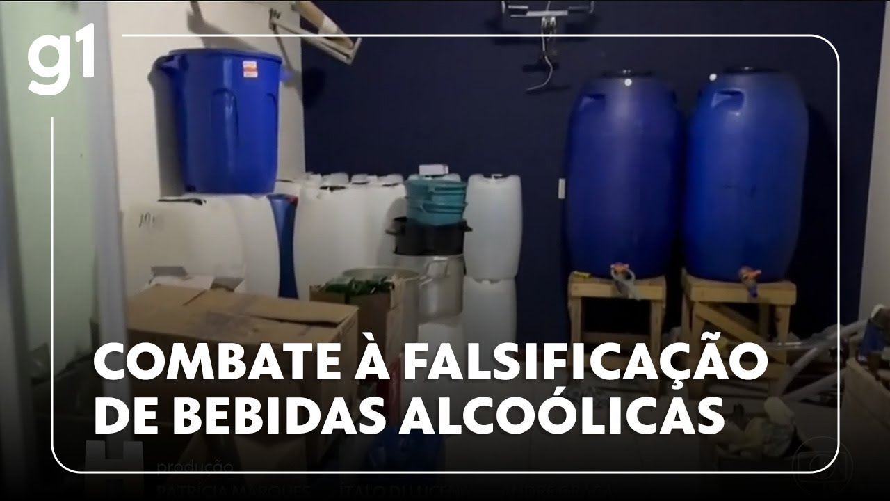 Jornal Hoje Polícia de SP faz operação contra falsificação de bebidas alcoólicas destiladas TV Online Jornal Hoje Polícia de SP faz operação contra falsificação de bebidas alcoólicas destiladas