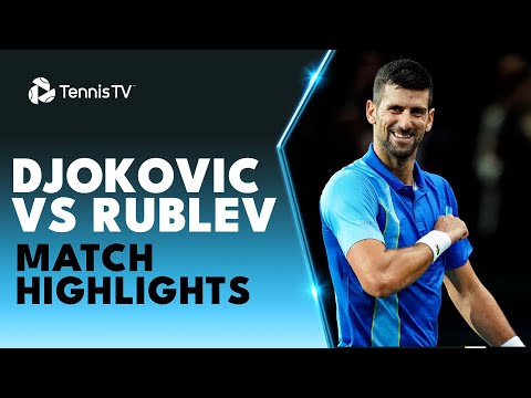 Novak Djokovic vs Andrey Rublev Match Highlights! | Paris 2023