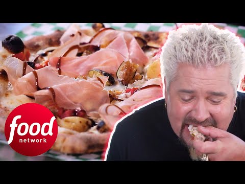 Guy Fieri Eats A Handmade Pizza With "A Lot Of Family Love In It" | Diners, Drive-Ins & Dives