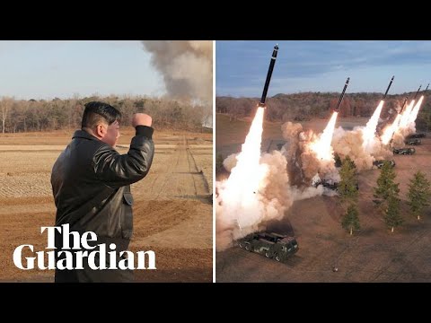 North Korean state media shows Kim Jong-un overseeing 'super-large' rocket launcher drills