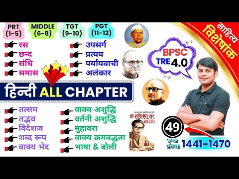 49. Hindi All Chapter, Hindi Grammar MCQ, BPSCTRE 4.0, Hindi Sahitya, PRT/TGT/PGT, Nitin Sir Study91