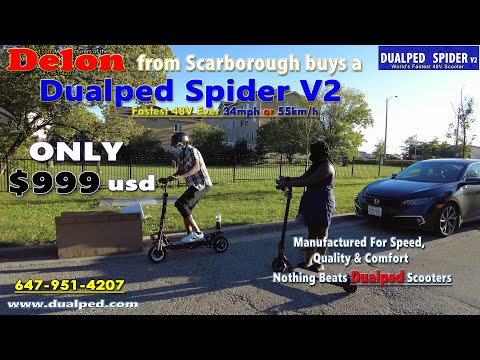 Delon in Scarborough buys a Dualped Spider V2 Fastest 48V Anywhere!
