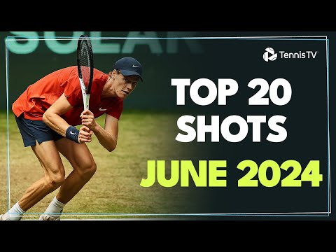 Jannik Sinner's Dives; Carlos Alcaraz Reactions & More! | Top 20 Shots June 2024