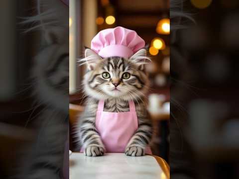 Little kitten 😸 Chef 👨🍳 at her kitchen