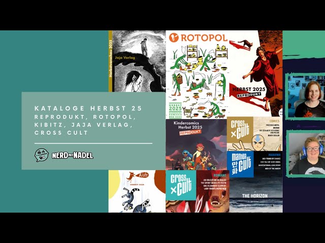 *Noch mehr Ankündigungen, noch mehr Kataloge*
Was bringt der Herbst 2025 für Comic- und Buchfans? In unserem neuen Video nehmen wir euch mit auf eine Entdeckungsreise durch die aktuellen Verlagsvorschauen! Dieses Mal blättern wir durch die Comic- und Buch-Kataloge von Reprodukt, Rotopol, Kibitz, Jaja und Cross Cult. Euch erwarten spannende Neuheiten aus den Bereichen Comics, Graphic Novels, illustrierte Bücher, Manga und Romane.
Begleitet uns beim Stöbern durch die Programme und entdeckt mit uns die kommenden Wunschlisten-Titel für Herbst und Winter. Ob Kinderbuch, Jugendcomic oder anspruchsvolle Graphic Novel – für jeden Geschmack ist etwas dabei!
Schreibt uns gern in die Kommentare, auf welche Neuerscheinungen ihr euch am meisten freut und welche Verlage euch besonders interessieren.
Viel Spaß beim Durchblättern und Entdecken neuer Lieblingsbücher!

Vielen Dank an Sandra 
https://booknapping.de
https://www.instagram.com/booknapping.de/

*Besucht mich auf:*
https://nerd-mit-nadel.de/ 
https://www.youtube.com/@dercomicklatsch
https://www.instagram.com/nerd_mit_nadel 
https://twitter.com/NadelNerd/ 
https://www.tiktok.com/@nerd_mit_nadel
https://ko-fi.com/nerdmitnadel 
https://nerd-mit-nadel.de/linkliste/

_Timestamps_
00:00 Moin
01:45 Reprodukt
43:27 Rotopoll
52:57 Kibitz
58:54 Jaja
1:02:54 Cross Cult

#comicvorschau #comics #bücher #graphicnovel