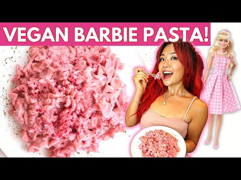 VEGAN BARBIE PASTA - (How to Make Creamy Pink Pasta VEGAN & dairy-free)