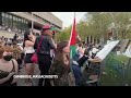 Pro-Palestinian protesters knock down barrier at MIT  - 00:58 min - News - Video