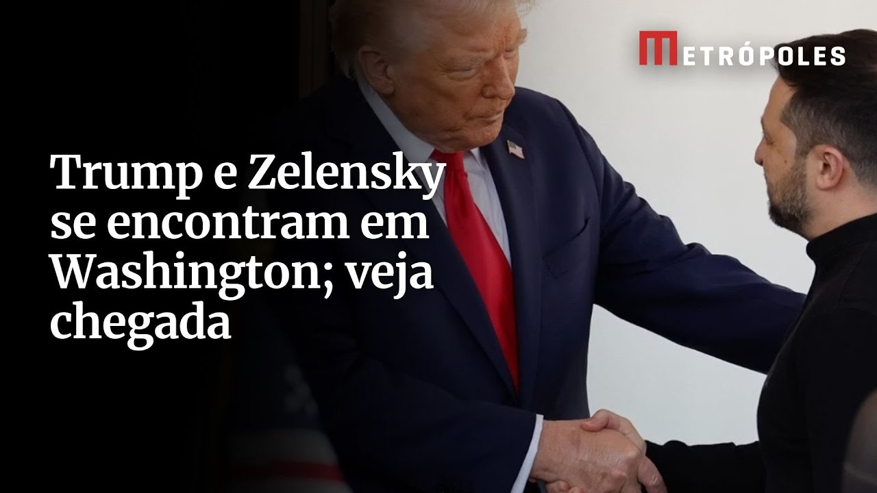 Trump e Zelensky se encontram em Washington veja chegada
