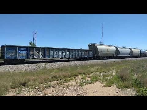 UP5760 Westbound with KCSM4878 Third Locomotive Position Saturday April 29, 2023