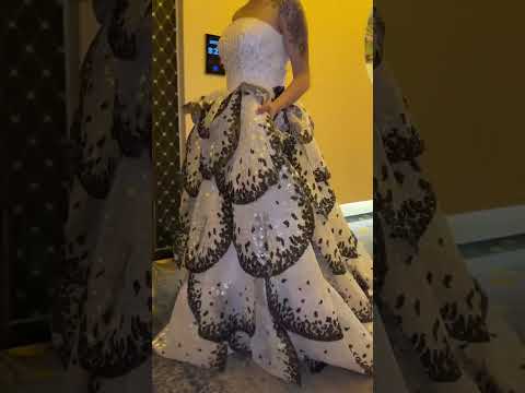 White and Black Bridal Dress with Crystal Detail #shorts  #shortvideo  #shortfeed