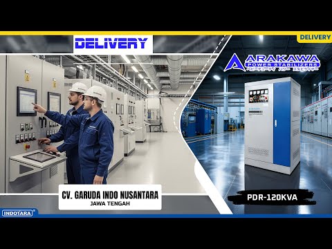 DELIVERY 2 UNIT ARAKAWA VOLTAGE STABILIZER 3 PHASE PDR-120KVA MENUJU CV. GARUDA INDO NUSANTARA