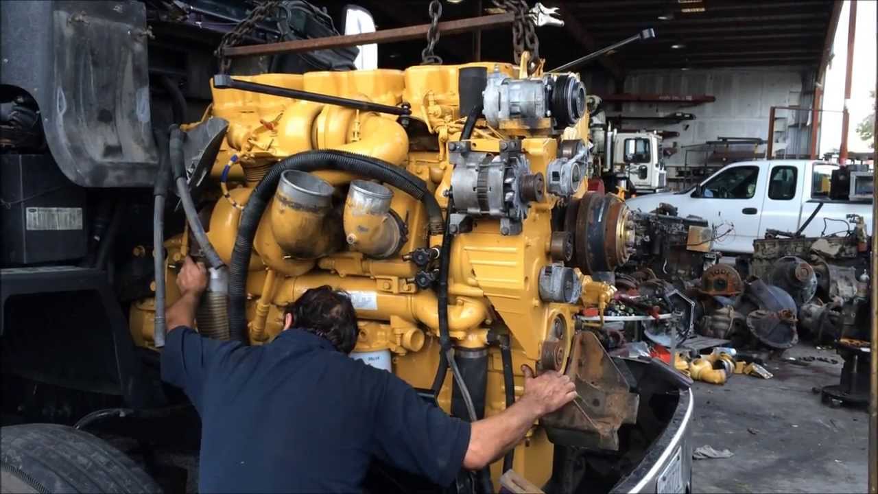CAT C15 Engine Swap in a Peterbilt Truck - YouTube c13 cat engine diagram 