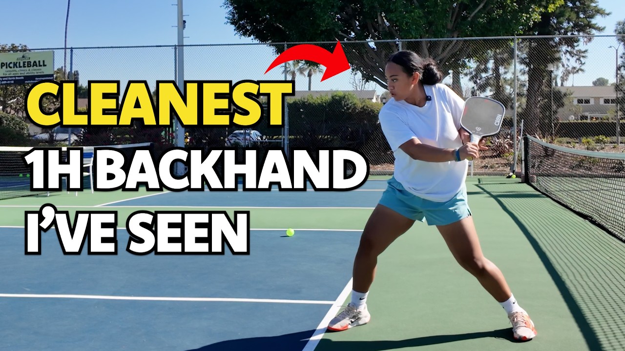 How to Hit the 1H BACKHAND in Pickleball | ft. Elenga Satuala (16/yo pro)