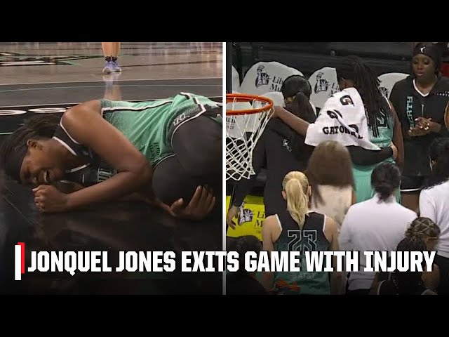 Jonquel Jones lands awkwardly, re-injures ankle in first game back from injury | WNBA on ESPN