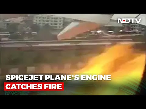 Caught on camera: SpiceJet plane to Delhi catches fire