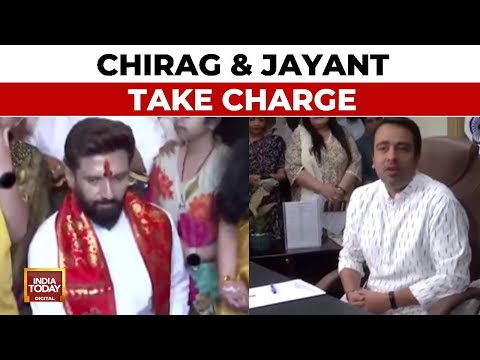 Top BJP Aides Chirag Paswan And Jayant Chaudhary Take Charge Of Their Respective Ministries