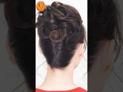 【短い髪】ふんわり夜会巻方法　字幕あり