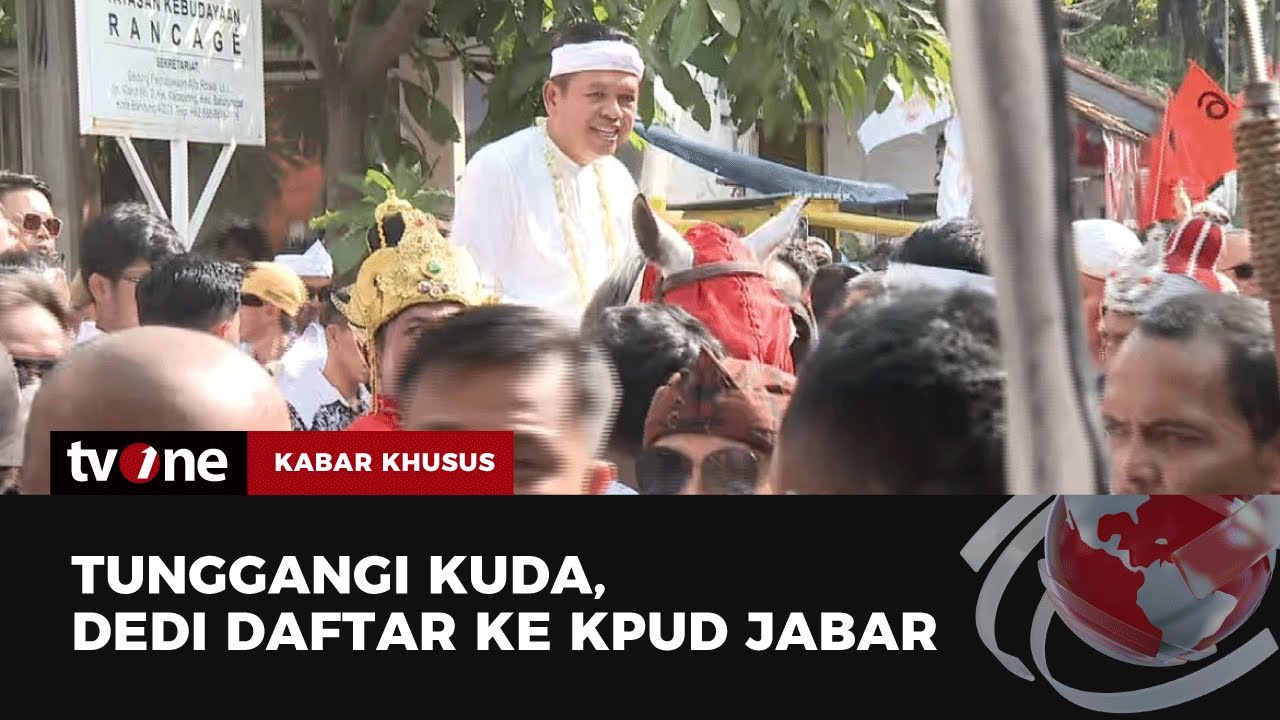 Naik Kuda, Pasangan Dedi Mulyadi-Erwan Daftar ke KPU Jabar | Kabar Khusus tvOne