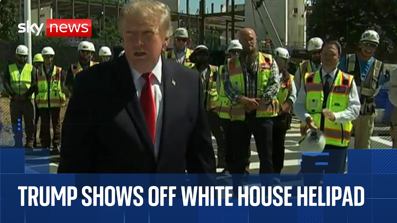 Trump gives tour of construction work at White House