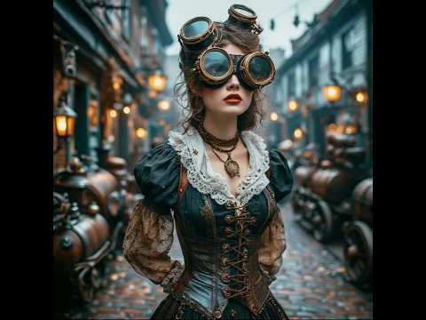 "Steam & Starlight | A Retro Muse Wanders Through a Forgotten City"