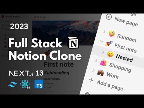 Fullstack Notion Clone: Next.js 13,  React, Convex, Tailwind | Full Course 2023