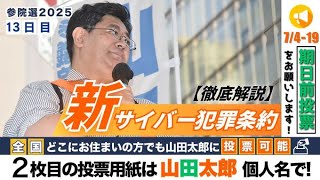 【第647回】参院選13日目！【徹底解説】新サイバー犯罪条約(2025/07/15)   #山田太郎のさんちゃんねる #山田太郎