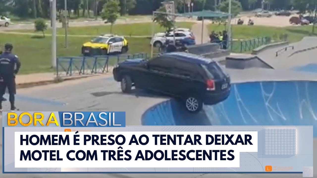 Carro fica pendurado em pista de skate no interior de SP