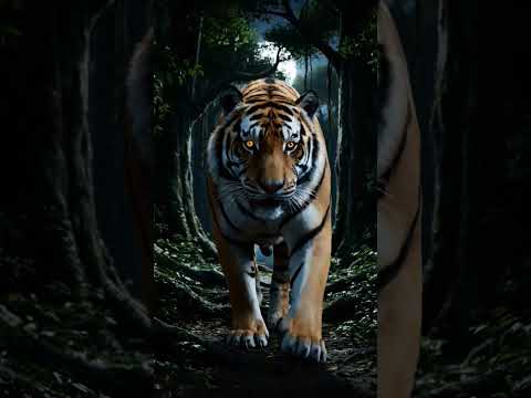 Run Tiger is coming😰😰 #animation #wolf #scary #horrorstories #moon #halloween #viral #highlights