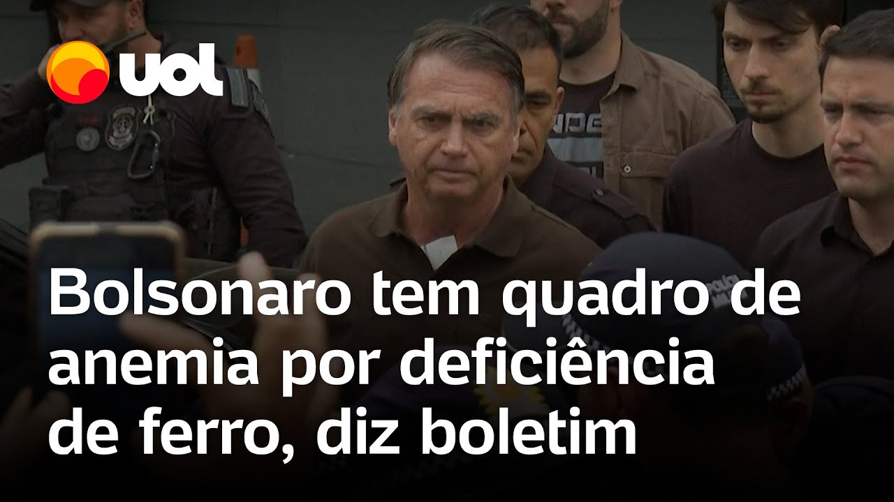 Bolsonaro tem quadro de anemia por deficiência de ferro e retirou lesões cutâneas, diz boletim