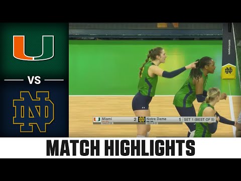 Miami vs. Notre Dame ACC Volleyball Highlights (2023)