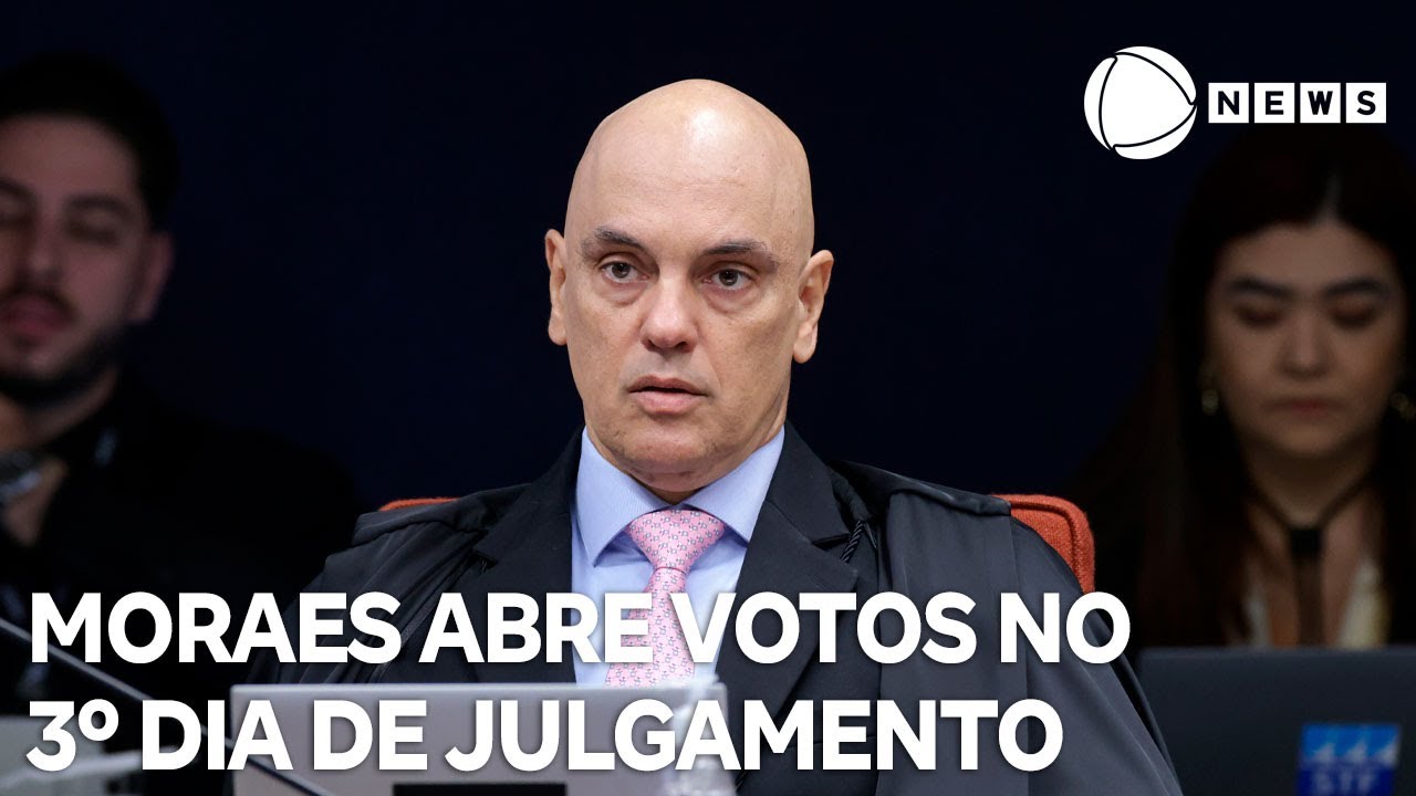 Moraes abre votos de ministros no 3º dia de julgamento de Bolsonaro