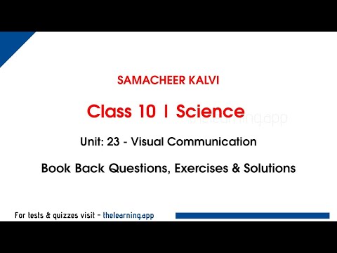 Visual Communication Book Back Questions, Answers | Unit 23  | Class 10 | Science | Samacheer Kalvi
