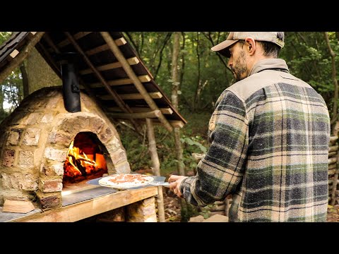 Cooking the First Pizza in the Brick Pizza Oven!