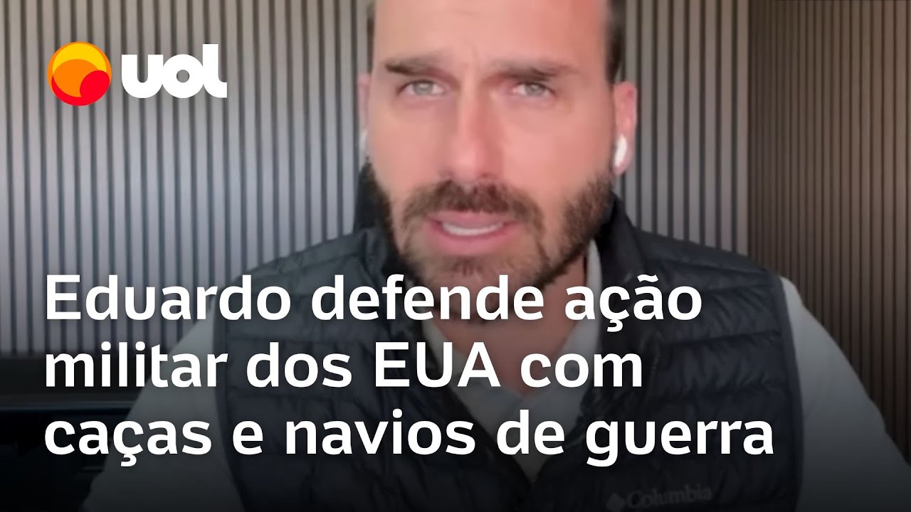 Eduardo Bolsonaro fala em ação militar dos EUA com caças F 35 e navios de guerra no Brasil