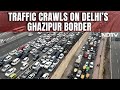 Bharat Bandh | Traffic Crawls On Delhis Ghazipur Border Amid Heavy Checking Due To Farmers Protest