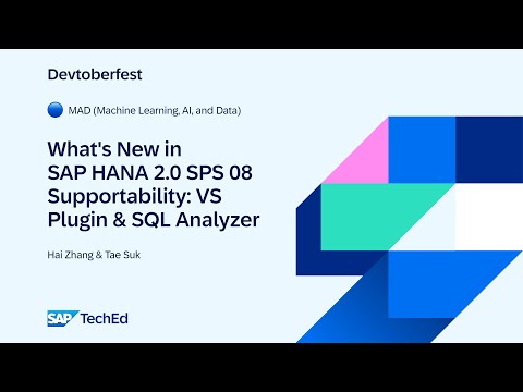 🔵 What’s New in SAP HANA 2.0 SPS 08: Supportability (VS Plugin & SQL Analyzer)