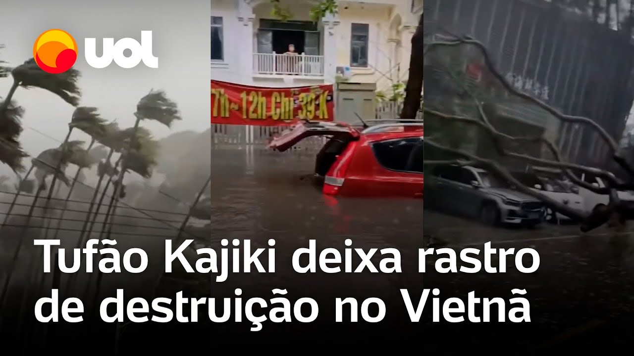 Tufão Kajiki atinge o Vietnã com fortes chuvas e ventos de mais de 130 km/h e deixa mortos; vídeo