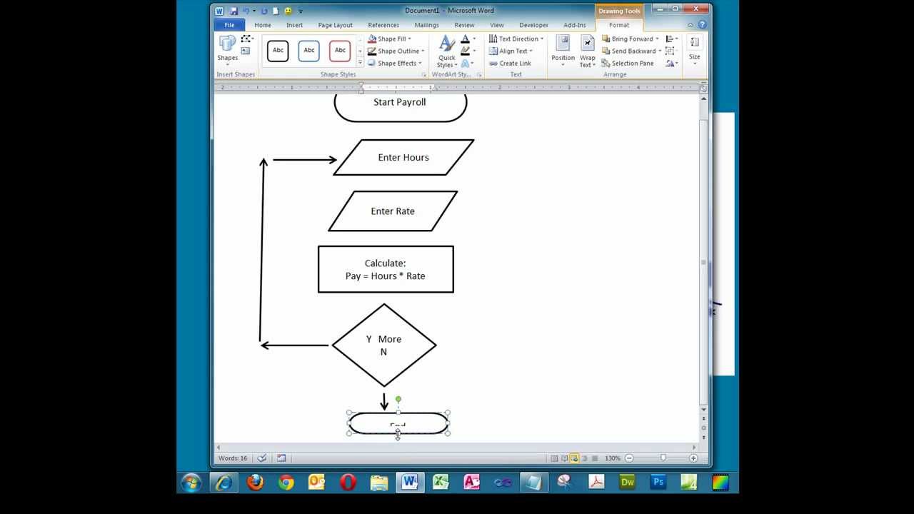 Creating a Simple Flowchart in Microsoft Word. - YouTube