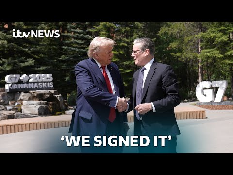 US-UK trade deal has been signed and is 'done', US president Donald Trump says | ITV News