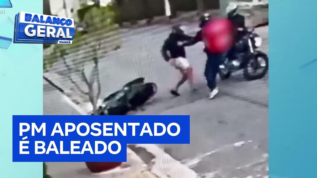 Policial militar aposentado é baleado durante assalto à mão armada em plena luz do dia